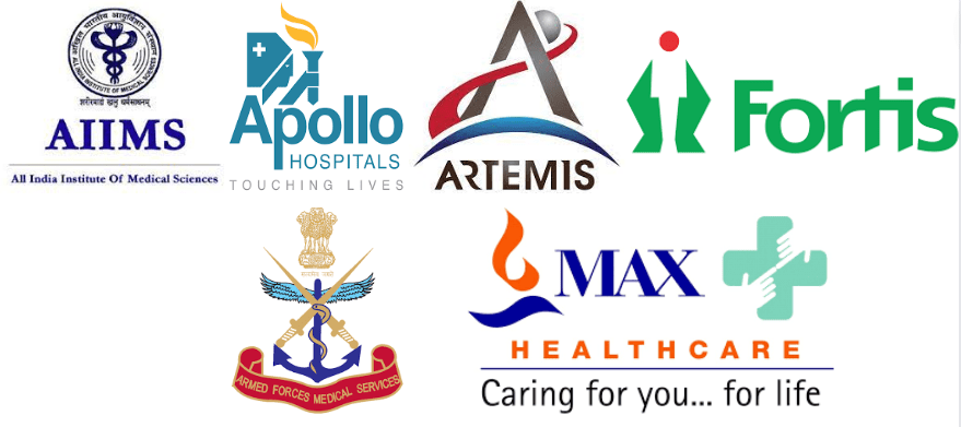 Top Recruiters in India
AIIMS
Apollo Hospitals
Artemis
Fortis
Indian Armed Forces Medical Services
Max Hospital
